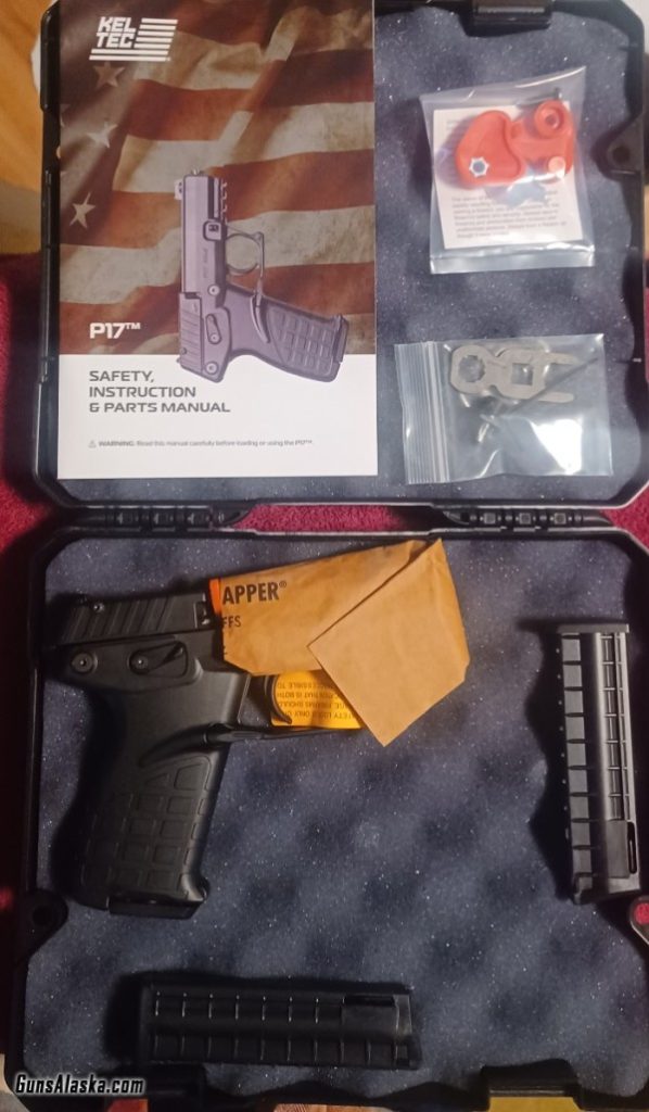 New Kel Tec P17 .22LR Pistol 16+1 Rounds Three 16 Round Magazines Manual Trigger Lock Threaded Barrel Adaptor With Tool Foam Lined Hardcase