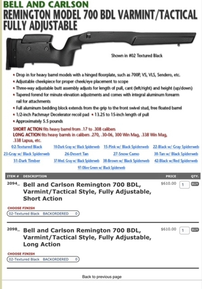Remington 700 BDL Stock - Grips & Stocks for Sale in Alaska
