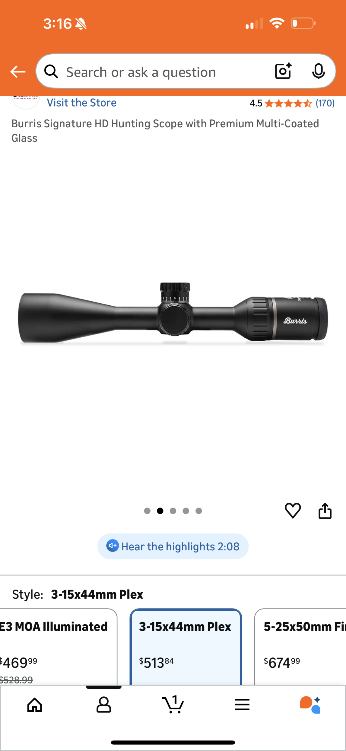 Burris Signature HD 3-15x Scope