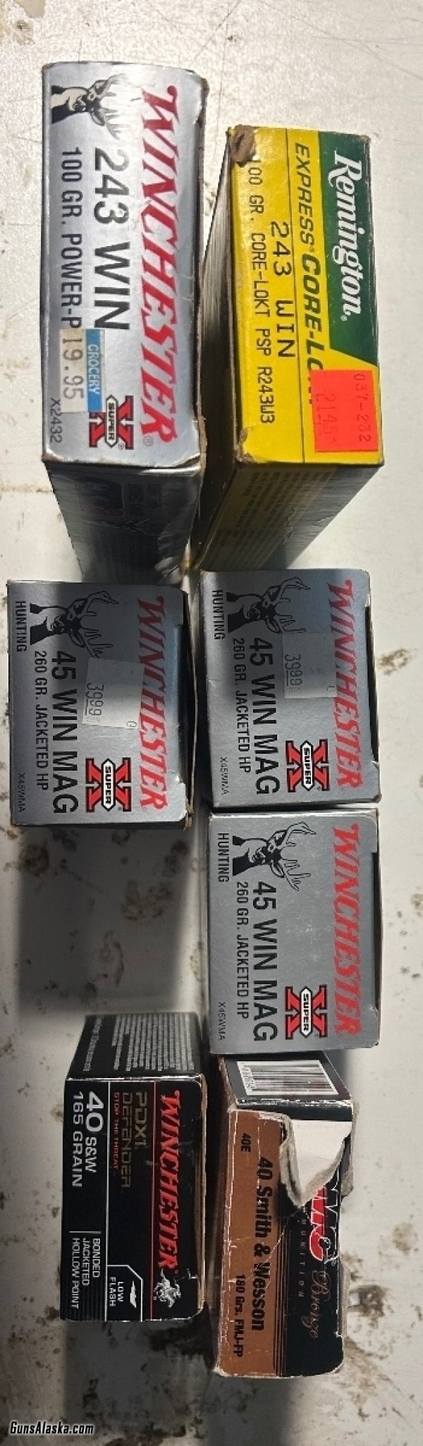 Ammo various 243, 45, 40
